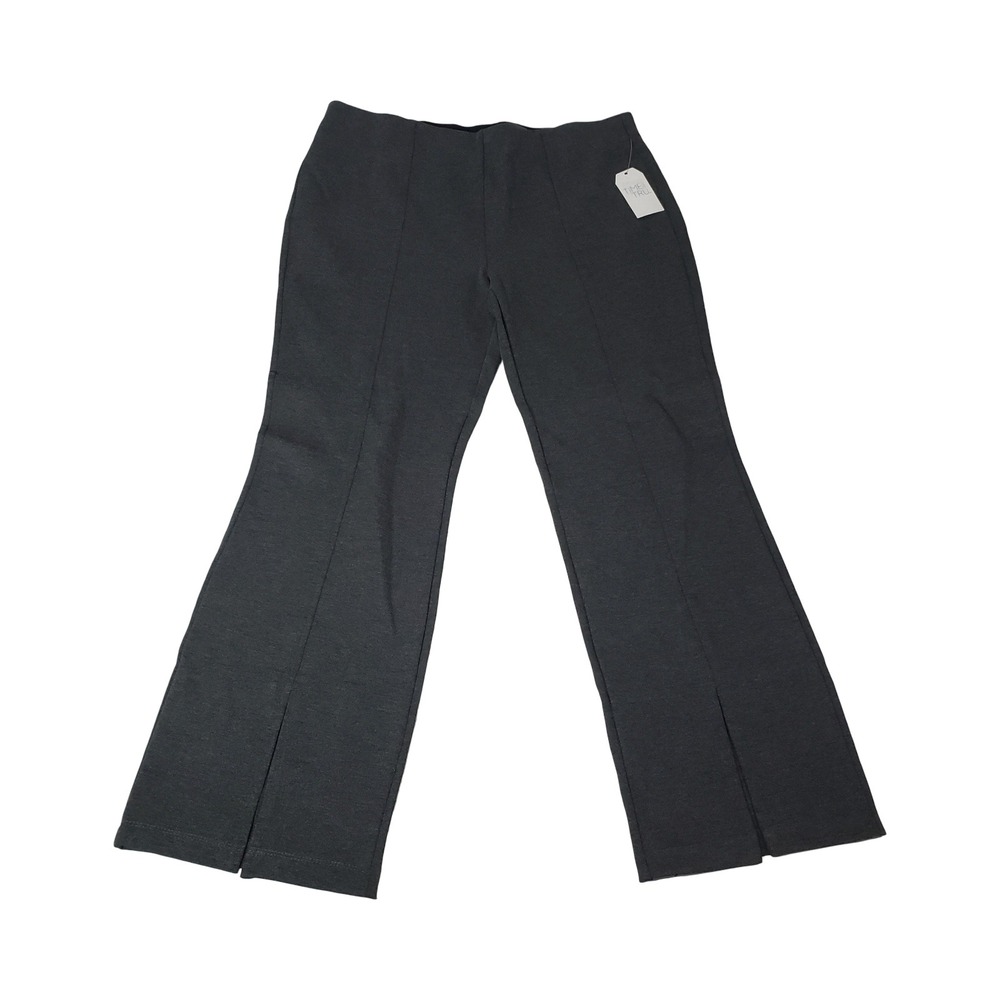 Time and Tru Womens XXL 20 Charcoal Gray Wide Leg Pull On Seamed Pants New